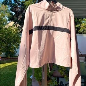 Pink Cropped Windbreaker (PLUS)